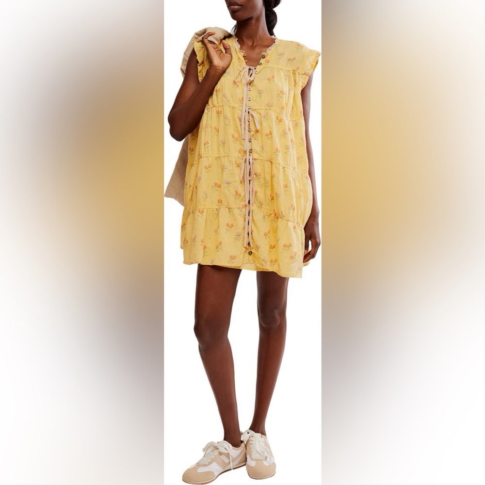 Free People Sundown Print Tunic Mini Dress, Size M, Brand New with tag